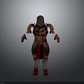 Shiny Red And Silver Medieval Knight Armor As Warrior Battle Weapon Gear