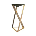 Modern Luxury Side Tables With Geometric Gold Metal Frames And Black Tabletops