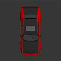 Red Muscle Car With Black Roof Hood And Gold Wheels Shiny Exterior Design