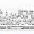 Colorful Multi layer Display Shelves With Kids Toys Books And Stuffed Animals