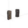 Natural Wooden Stumps Decorative Accents With Rustic Texture And Handcrafted Details