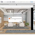 Elegant Modern Hospital Outpatient Clinic Interior Design With Comfortable Seats Medical Equipment And Landscape Murals