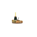 Delicious Food Platter With Bollinger Champagne Fresh Fruits And Bread Slices