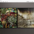Abstract Paintings Wall Art With Vibrant Colors And Textured Neutral Tones Design