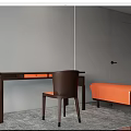 Modern desk and chair computer desk and chair desk and chair combination 3d model