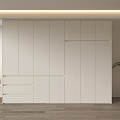 Cream-style handle-free wardrobe 3d model