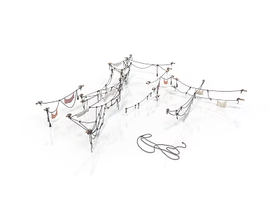 Practical Household Clothesline With Hanging Laundry For Everyday Drying Use 3d model