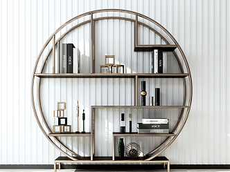 Light Luxury Bookshelf Display Rack Bookcase Decorative Cabinet Display Cabinet 3d model