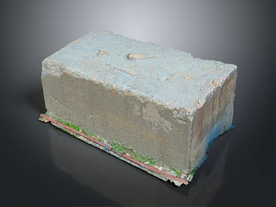 High Quality Natural Stone Block With Textured Surface And Colored Base For Building Projects 3d model