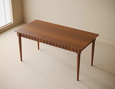 French Desk Dining Table 3d model
