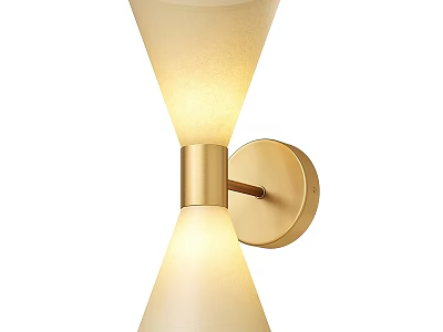 Modern Wall Lamp With Brass Frame And Frosted Glass Shades For Soft Lighting 3d model