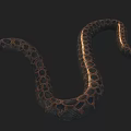 Reptile Snake Displaying Curved Body With Brown Black Scales And Intricate Pattern