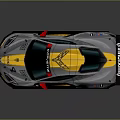 Chevrolet Corvette Race Car With Gray Yellow Livery And High Performance Features