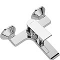 Modern Black Wall Mounted Faucet with Single Handle Design for Bathroom Sink
