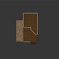 Architectural Interior With Wooden Columns Wallpapered Walls Wooden Floors Bed Chairs Rugs Wardrobe And Mirror