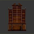 Ornate Wooden Wine Cabinet Featuring Multi Tiered Shelves And Classic Design Elements
