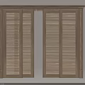 Elegant Wooden Louvered Sliding Doors for Modern Interior Space Partition 3d model