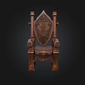 Vintage Carved Wooden Armchair With Ornate Backrest And Decorative Legs