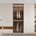 modern wardrobe cream wardrobe 3d model