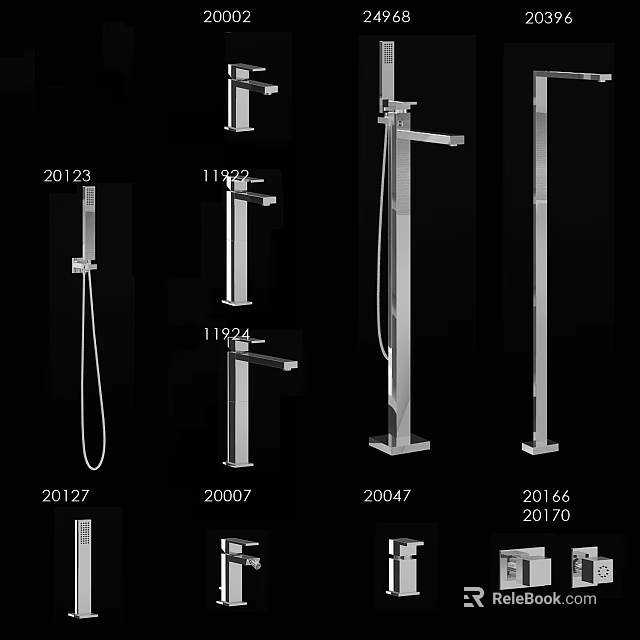 Modern Bathroom Shower Head Multiple Models With Handheld And Overhead Designs 3d model
