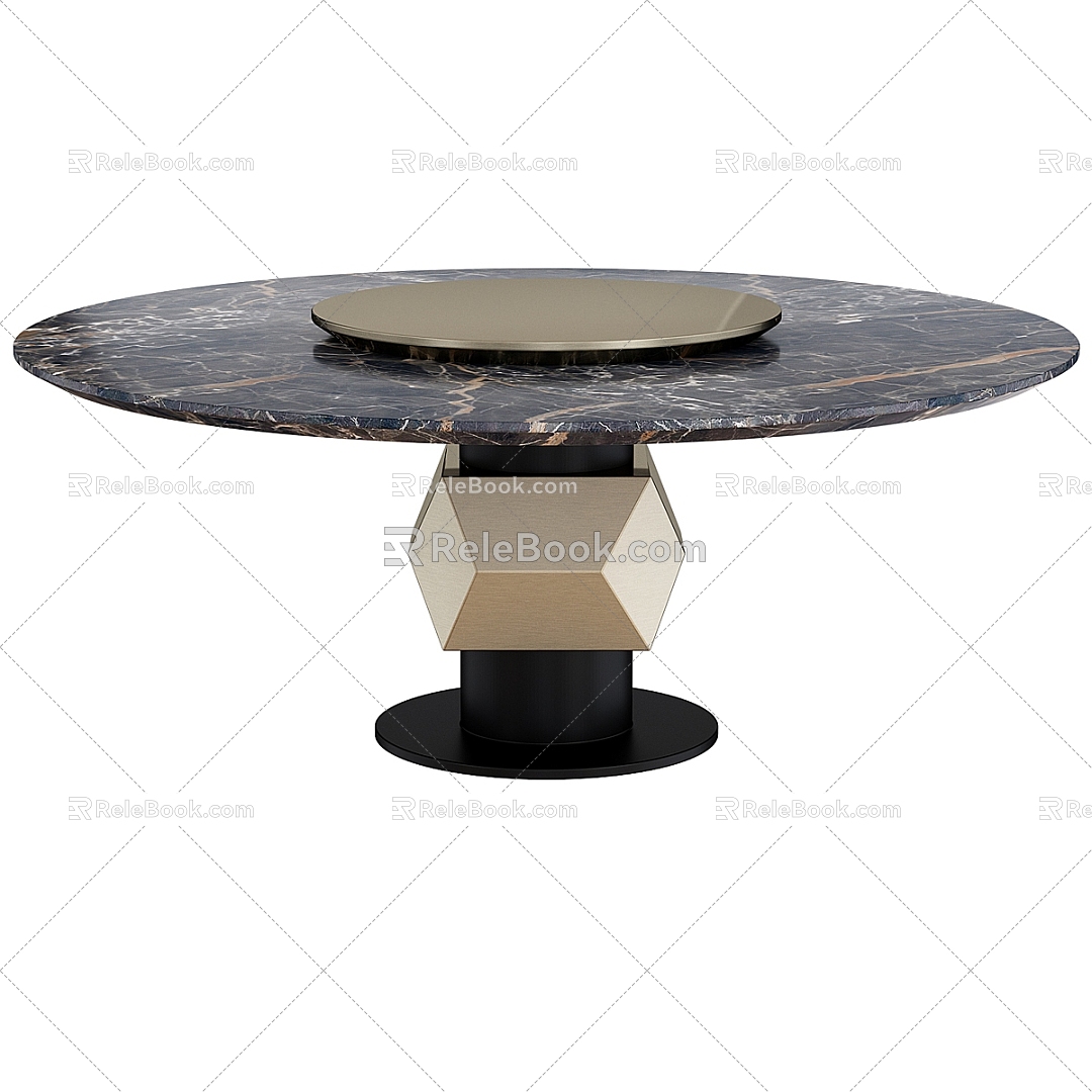 Lamborghini stone round dining table 3d model