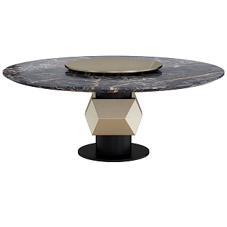 Lamborghini stone round dining table 3d model