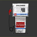 Vintage Unleaded Gas Pump With Price Display Regular Label And No Smoking Sign
