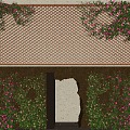 Modern Vine Green Plant Wall Mud Wall 3d model