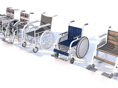 Assorted Medical Equipment Wheelchairs With Different Styles Comfortable Seats And Sturdy Frames 3d model