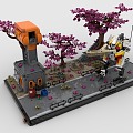 Lego Toys Mecha Checkpoint Anime Plants Pink Gundam 3d model