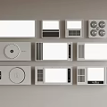 Modern White Ventilation Lighting Control Panels With Sleek Design And Various Shapes 3d model
