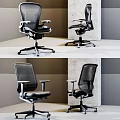 Modern Ergonomic Black Office Chair With Mesh Back Adjustable Armrests And Swivel Base