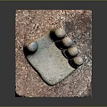 Artistic Hand Shaped Stone Sculpture With Square Textured Base As Decorative Art Piece