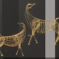 Elegant Gold Wire Horse Shaped Wall Decor For Modern Home Interior Decoration