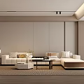 Modern Living Room Interior Design With TV Wall Decorative Painting Coffee Table And Sofa