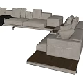 Modern corner multiplayer sofa 3d model