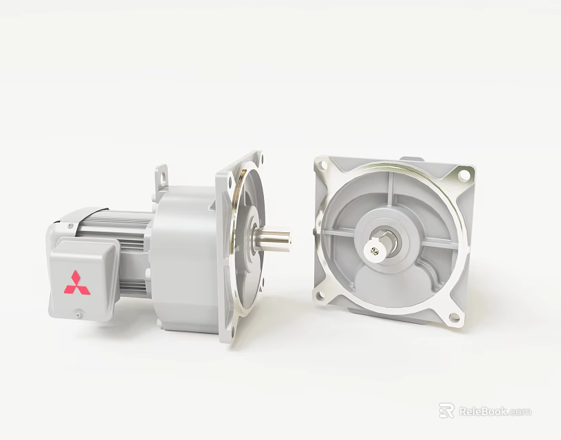 High Quality Mitsubishi Industrial Gear Motors With Metal Housing And Shaft Components 3d model 