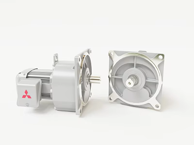 High Quality Mitsubishi Industrial Gear Motors With Metal Housing And Shaft Components 3d model