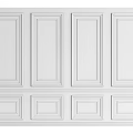 White Modern Wall Panel With Decorative Rectangular Frames For Interior Design 3d model