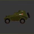 Green Military Armored Vehicle With Red Star Emblem And Number 129