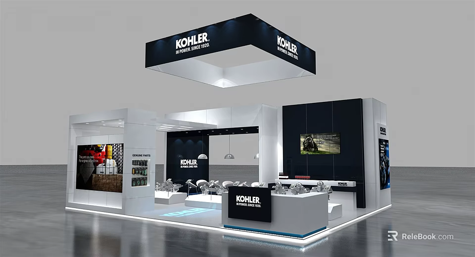 KOHLER Exhibition Booth With Modern Design Product Display And Brand Signage 3d model 