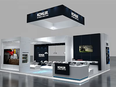 KOHLER Exhibition Booth With Modern Design Product Display And Brand Signage 3d model