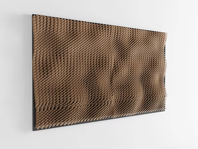 Brown Textured Woven Wall Decor With 3D Raised Wave Patterns For Home 3d model