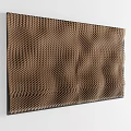 Brown Textured Woven Wall Decor With 3D Raised Wave Patterns For Home 3d model