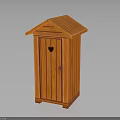 Indoor Wooden Small House Shaped Decorative Cabinet With Heart Door Detail