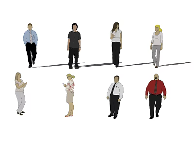 modern two-dimensional figure 3d model modern two-dimensional figure 3d model