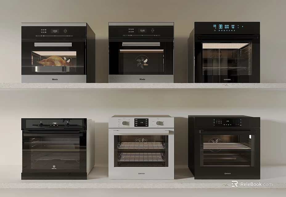 Various Modern Kitchen Ovens With Different Styles And Designs For Home Use 3d model