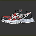 Comfortable Red Black White Running Shoes With Mesh Upper Breathable Sole For Daily Wear