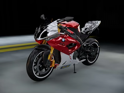 BMW Red White And Black Sports Motorcycle With Sleek Design And Dynamic Look 3d model