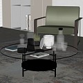 Modern Coffee Table Ornaments Books Wine Ware Drinks 3d model